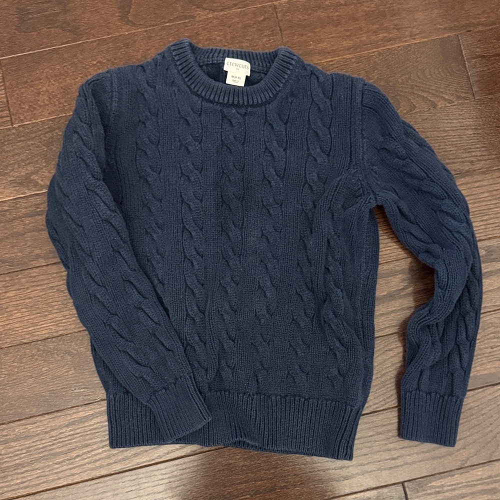 Kids crewcut navy Cable Knit Sweater